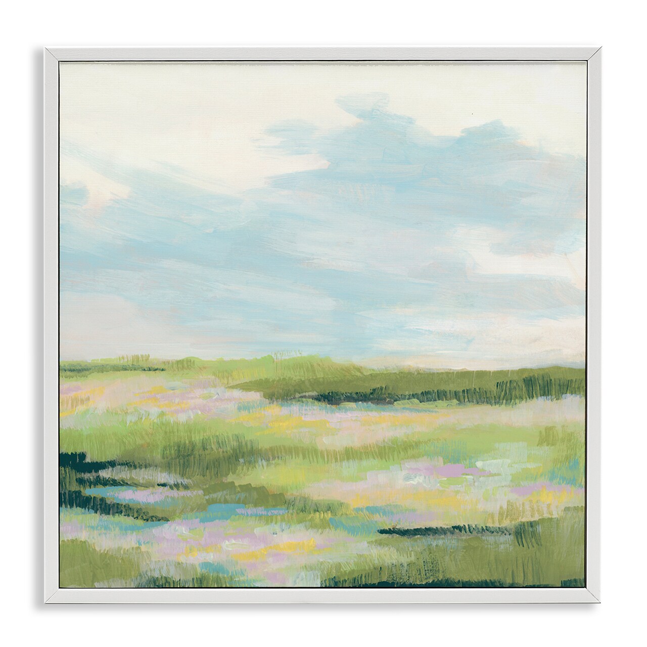 Stupell Industries Brushed Meadow & Sky Framed Giclee Wall Art Design by June Erica Vess